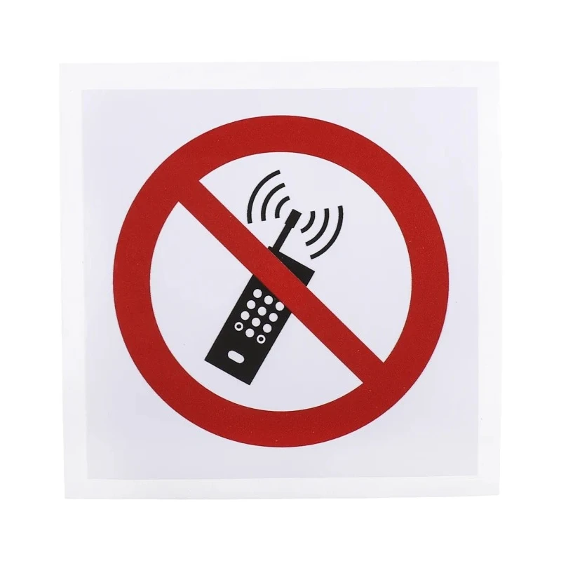 RS PRO Vinyl No Activated Mobile Phone Prohibition Sign 100mm x 100mm ISO 7010 813-4508