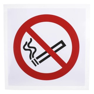 RS PRO Vinyl No Smoking Prohibition Sign Vinyl Material Self-Adhesive ISO 7010 Standard 100mm x 100mm 813-4502