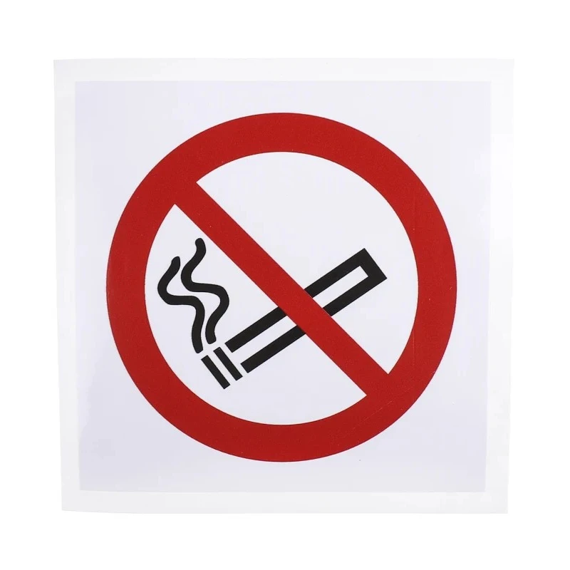 RS PRO Vinyl No Smoking Prohibition Sign Vinyl Material Self-Adhesive ISO 7010 Standard 100mm x 100mm 813-4502