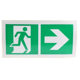 RS PRO Vinyl Non-Illuminated Emergency Exit Right Sign 150mm Height 300mm Width 813-4520