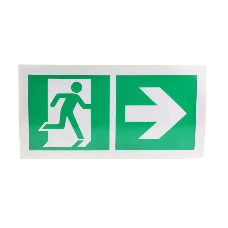 RS PRO Vinyl Non-Illuminated Emergency Exit Right Sign 150mm Height 300mm Width 813-4520