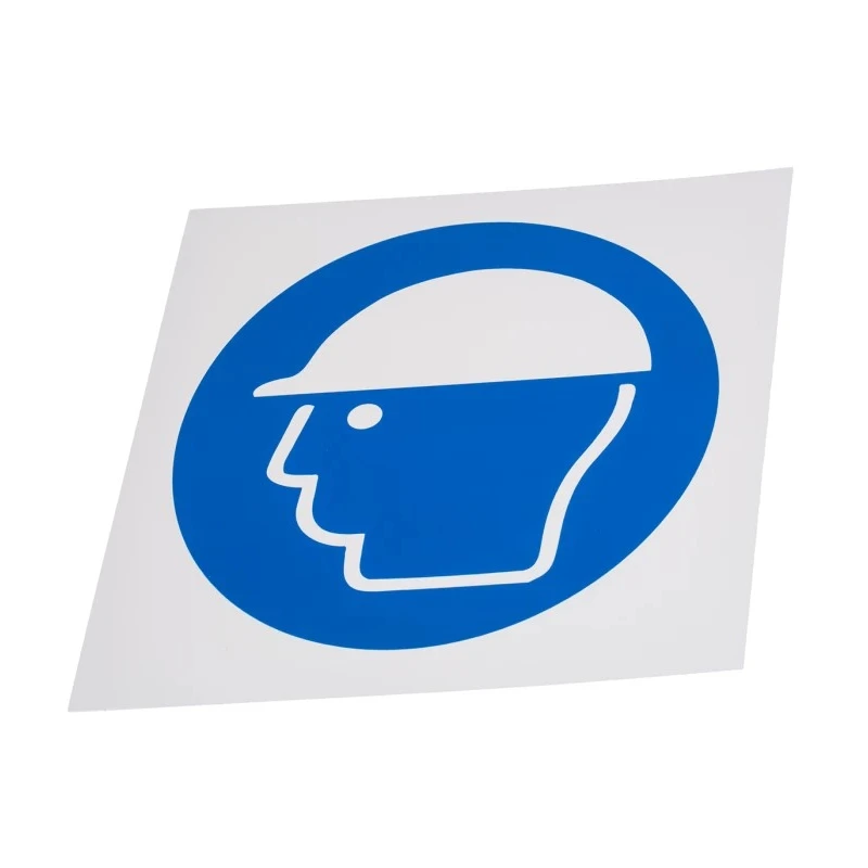 RS PRO Plastic Mandatory Head Protection Sign 200mm x 200mm ISO 7010 Standard 813-4583