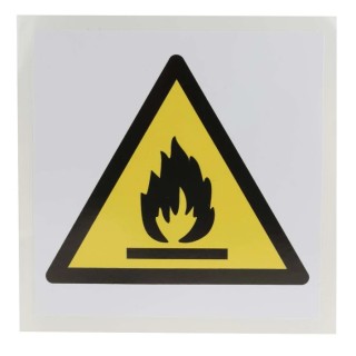 RS PRO Hazard Warning Self-Adhesive Vinyl Label 100mm x 100mm Flammable ISO 7010 813-4463