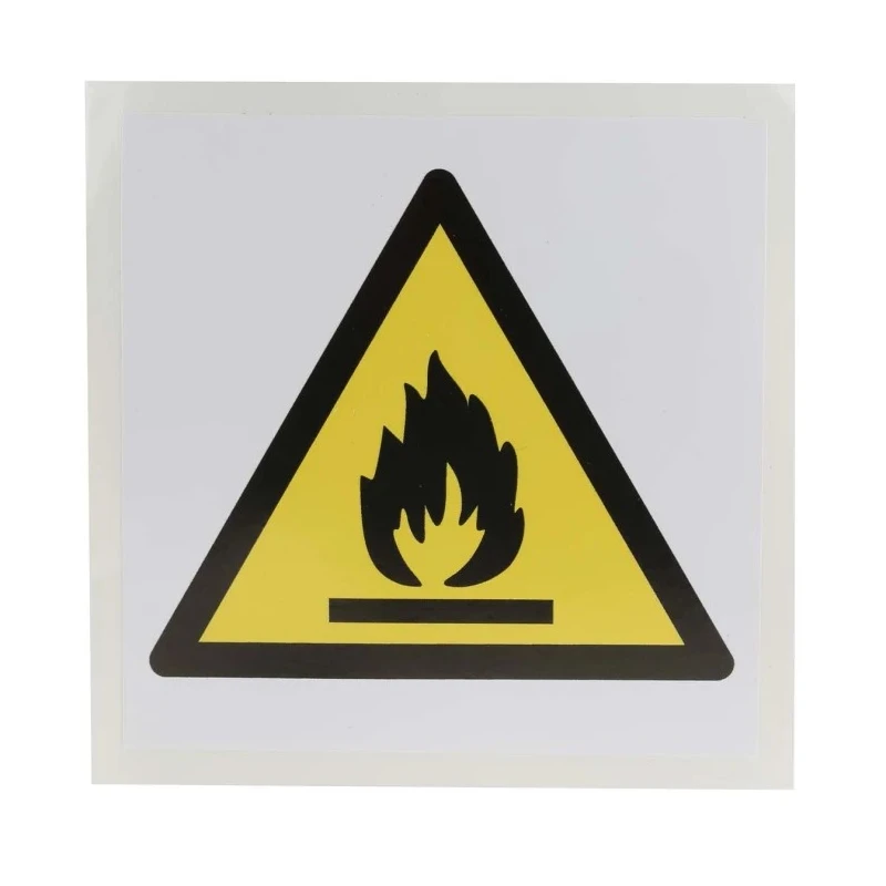 RS PRO Hazard Warning Self-Adhesive Vinyl Label 100mm x 100mm Flammable ISO 7010 813-4463