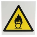 RS PRO Oxidising Hazard Warning Sign, Plastic, 200mm x 200mm, ISO 7010, 813-4568