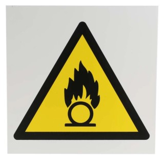 RS PRO Oxidising Hazard Warning Sign, Plastic, 200mm x 200mm, ISO 7010, 813-4568
