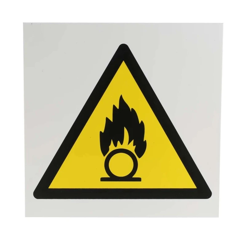 RS PRO Oxidising Hazard Warning Sign, Plastic, 200mm x 200mm, ISO 7010, 813-4568