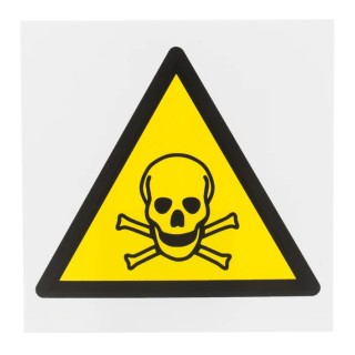 RS PRO Hazard Warning Sign Toxic Polypropylene ISO 7010 Standard 200mm x 200mm 813-4564