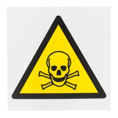 RS PRO Hazard Warning Sign Toxic Polypropylene ISO 7010 Standard 200mm x 200mm 813-4564