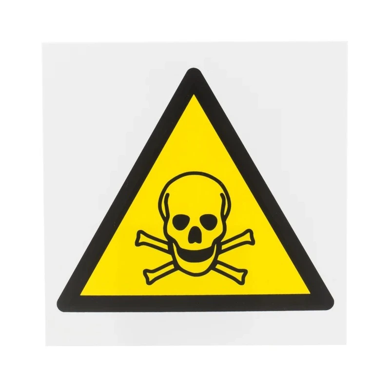 RS PRO Hazard Warning Sign Toxic Polypropylene ISO 7010 Standard 200mm x 200mm 813-4564