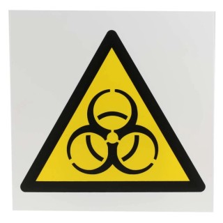 RS PRO Biological Hazard Warning Sign Plastic 200mm x 200mm ISO 7010 Standard 813-4577
