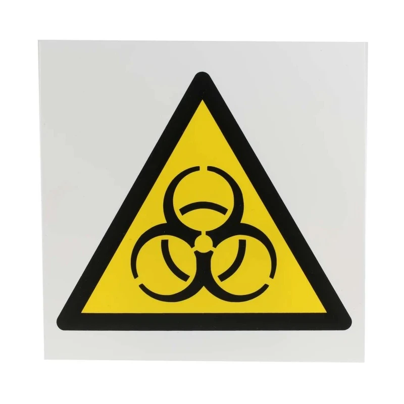 RS PRO Biological Hazard Warning Sign Plastic 200mm x 200mm ISO 7010 Standard 813-4577