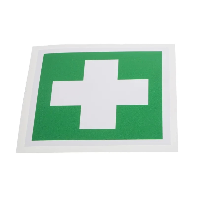 RS PRO Vinyl Green White First Aid Sign Label Symbol 100mm x 100mm 813-4527
