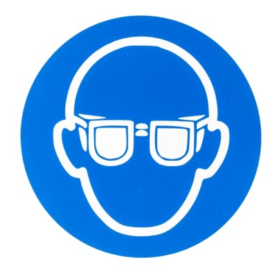 RS PRO Plastic Mandatory Sign PP Wear Eye Protection 200mm x 200mm ISO 7010 813-4586