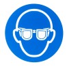 RS PRO Plastic Mandatory Sign PP Wear Eye Protection 200mm x 200mm ISO 7010 813-4586