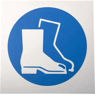 RS PRO Plastic Mandatory Sign Safety Footwear Sign 200mm x 200mm ISO 7010 813-4592