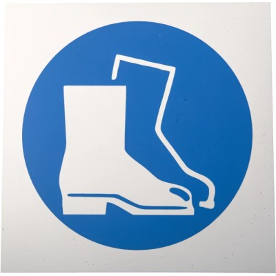 RS PRO Plastic Mandatory Sign Safety Footwear Sign 200mm x 200mm ISO 7010 813-4592