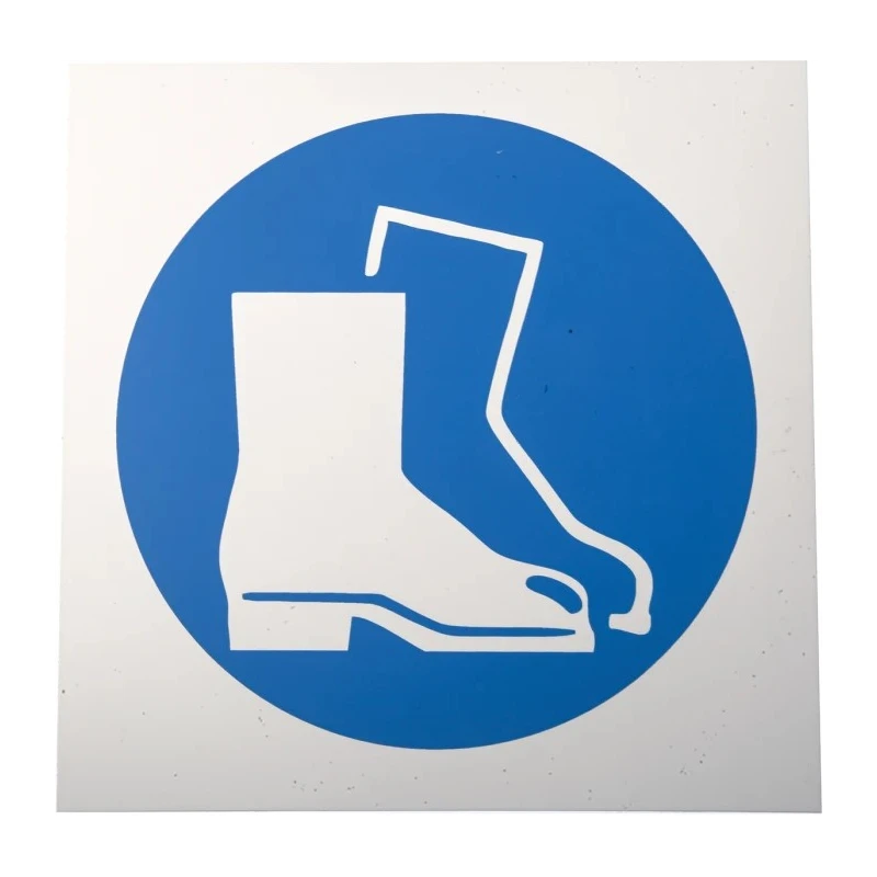 RS PRO Plastic Mandatory Sign Safety Footwear Sign 200mm x 200mm ISO 7010 813-4592