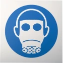 RS PRO Plastic Mandatory Respiratory Protection Sign 200mm x 200mm ISO 7010 813-4599