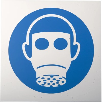 RS PRO Plastic Mandatory Respiratory Protection Sign 200mm x 200mm ISO 7010 813-4599