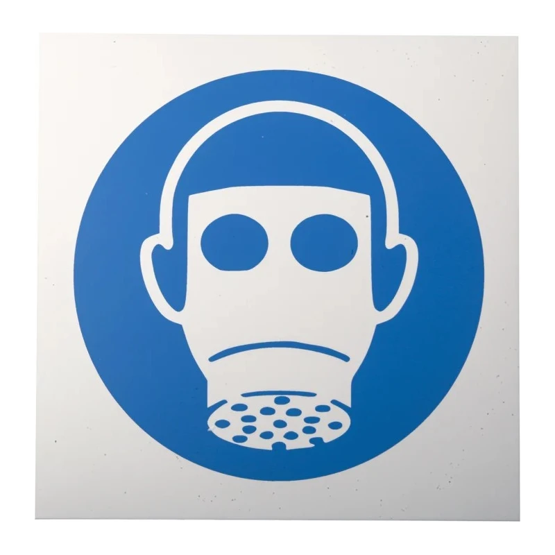 RS PRO Plastic Mandatory Respiratory Protection Sign 200mm x 200mm ISO 7010 813-4599
