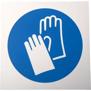 RS PRO Plastic Mandatory Sign Protective Gloves Sign 200mm x 200mm ISO 7010 813-4596