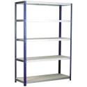 RS PRO Blue 5 Shelf Chipboard Galvanised Steel Shelving System 1.8 m x 1.2 m x 600 mm 265 kg Load 813-3237