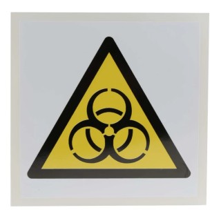 RS PRO Biological Hazard Warning Self-Adhesive Vinyl Label Sign 100mm x 100mm 813-4460