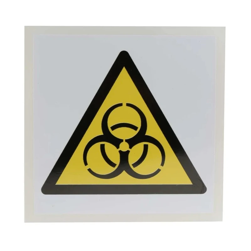 RS PRO Biological Hazard Warning Self-Adhesive Vinyl Label Sign 100mm x 100mm 813-4460