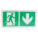 RS PRO Vinyl Emergency Exit Down Sign Label Non-Illuminated 150mm x 300mm 813-4524