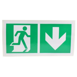 RS PRO Vinyl Emergency Exit Down Sign Label Non-Illuminated 150mm x 300mm 813-4524