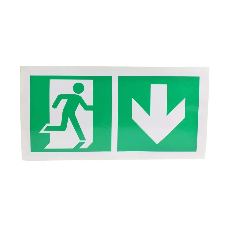 RS PRO Vinyl Emergency Exit Down Sign Label Non-Illuminated 150mm x 300mm 813-4524