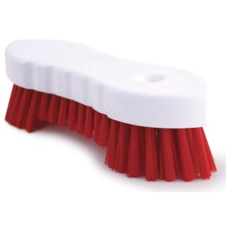 RS PRO White Hand Scrubbing Brush with Red Polyethylene Terephthalate Bristles 205mm Width 65mm Depth 178-7659