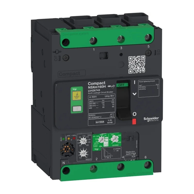Schneider Electric Molded Case Circuit Breaker ComPact Compact NSXm 3-Pole 50A Breaking Capacity 70kA DIN Rail LV426741