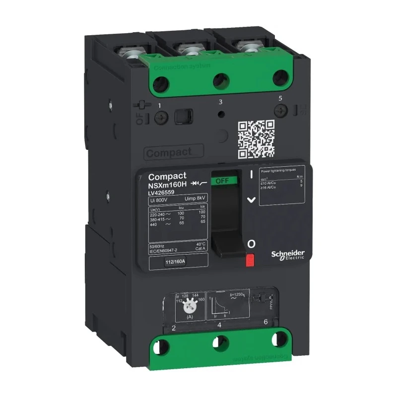 Schneider Electric ComPact NSXm Molded Case Circuit Breaker 3-Pole 125A 16kA DIN Rail LV426158
