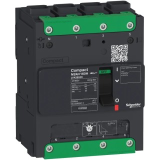 Schneider Electric ComPact NSXm Molded Case Circuit Breaker 4-Pole 125A 50kA Breaking Capacity DIN Rail LV426418