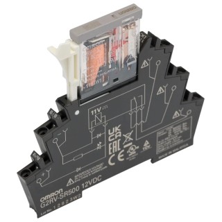 Omron DIN Rail Power Relay, 12V DC Coil Voltage, 6A Switching Current, SPDT Contact Configuration G2RV-SR500 DC12