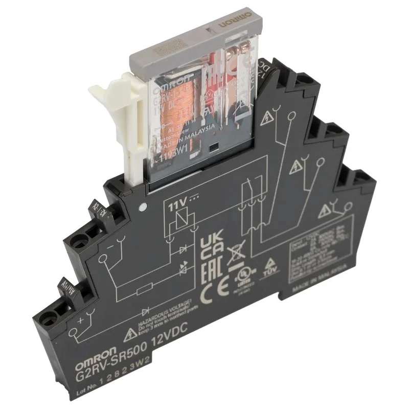 Omron DIN Rail Power Relay, 12V DC Coil Voltage, 6A Switching Current, SPDT Contact Configuration G2RV-SR500 DC12