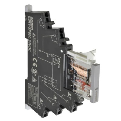 Omron DIN Rail Power Relay 48V AC/DC Coil 6A Switching Current SPDT G2RV-SR700 AC/DC48