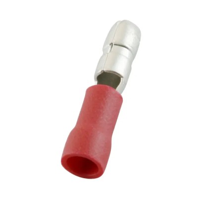 RS PRO Insulated Red Crimp Bullet Connector 22 AWG to 16 AWG 4 mm Bullet Diameter Male 178-8393