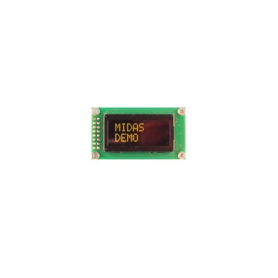 Midas Passive matrix Yellow OLED Display COB Parallel 5V dc 16mA 38x16 mm MCOB20805AV-EYP