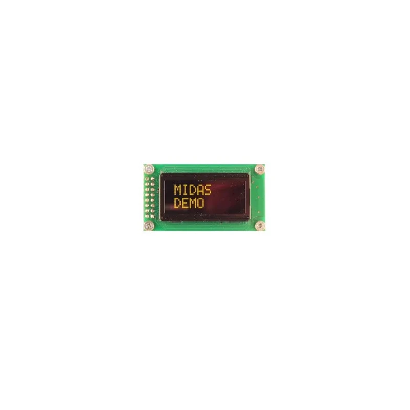 Midas Passive matrix Yellow OLED Display COB Parallel 5V dc 16mA 38x16 mm MCOB20805AV-EYP