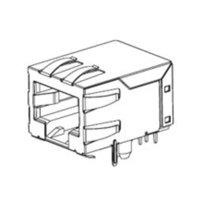 Molex RJ45 Connector Female Through Hole Cat3 Cat4 Unshielded Right Angle 1 Port 8 Way 