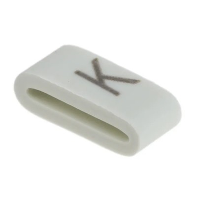 HellermannTyton Slide-On Cable Marker Black Pre-printed "K" for 1.8 mm to 6.3 mm Cable Diameter HODS85