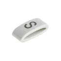 HellermannTyton Slide-On Cable Marker, Black, Pre-Printed Legend "S", Fits 1.8 mm - 6.3 mm Cable, Polyvinyl Chloride HODS85