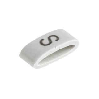 HellermannTyton Slide-On Cable Marker, Black, Pre-Printed Legend "S", Fits 1.8 mm - 6.3 mm Cable, Polyvinyl Chloride HODS85