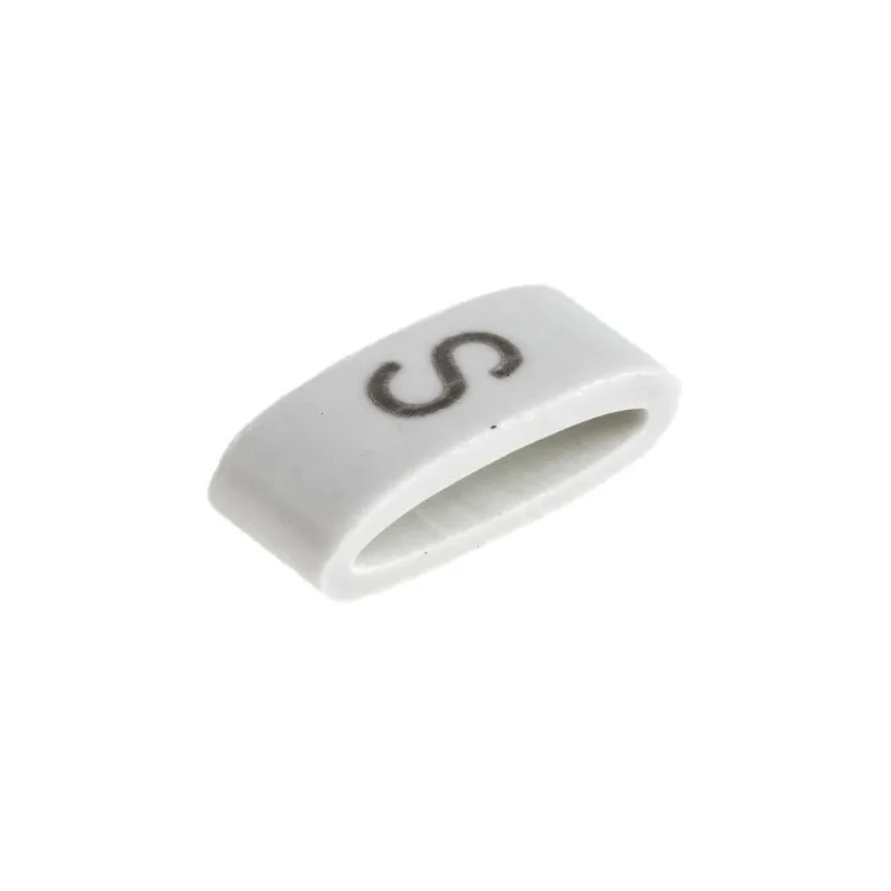 HellermannTyton Slide-On Cable Marker, Black, Pre-Printed Legend "S", Fits 1.8 mm - 6.3 mm Cable, Polyvinyl Chloride HODS85