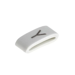 HellermannTyton Pre-Printed Slide-On Cable Marker, Black Legend "Y", White PVC Material, 1.8 mm to 6.3 mm Cable HODS85