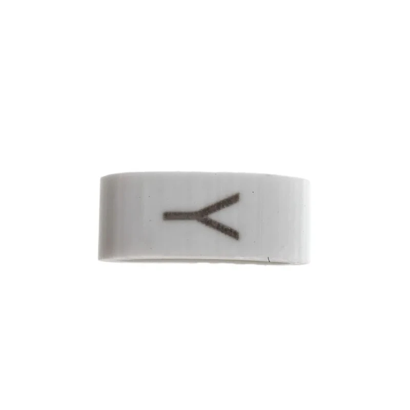 HellermannTyton Pre-Printed Slide-On Cable Marker, Black Legend "Y", White PVC Material, 1.8 mm to 6.3 mm Cable HODS85