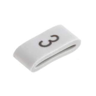 HellermannTyton Slide-On Cable Marker Black, Pre-Printed "3", 6.3 mm Max Cable Diameter, 1.8 mm Min Cable Diameter HODS85